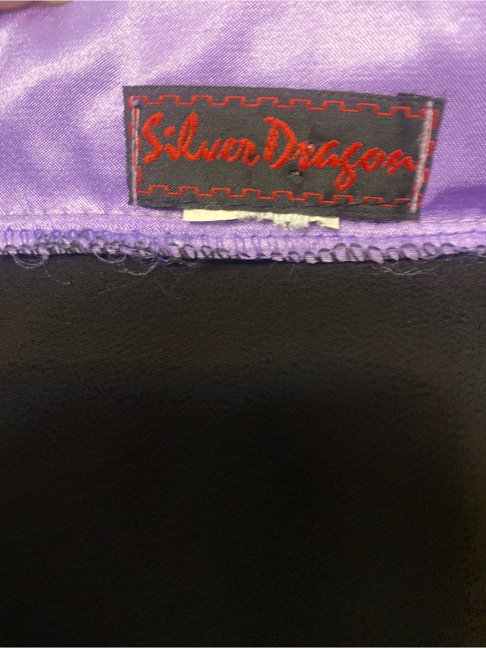 VTG Silver Dragon Chiffon Ao Dai Tunic Pants Set Purple Floral Y2K Fits Small - Picture 15 of 16
